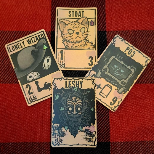 Inscryption Card Stickers | Leshy, Stoat, P03, & Lonely Wizard - Etsy