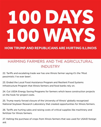 Donald Trump spent his first 100 days in office breaking promises and creating chaos. It's no surprise that 45% of Americans gave him an "F" on his performance. | Governor JB Pritzker