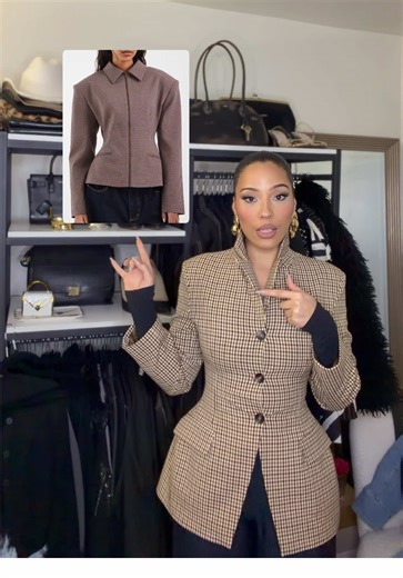 Cinch Moulded Hip Blazer Review in Micro Plaid