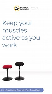 Sitting during your work day can be hard on your body. Active Stools not only adjust to the height of your workspace, they also engage core muscle groups to reduce fatigue and increase focus! Learn more: https://bit.ly/3MR9B9Z #officefurniture #homeoffice #officechair #standingdesk #activeseating #workplacedesign #workplacewellness | School Outfitters | Facebook