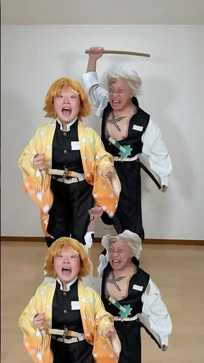 Don't run away! Zenitsu & Sanemi #demonslayer #cosplay #shorts