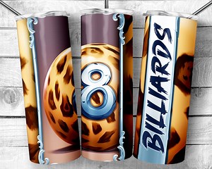 Billard 20 oz Skinny Tumbler Sublimation Design, Leopard Print 8 Ball Template, 3D Snooker Wild Print Seamless 20oz Wrap, Digital Download - Etsy France