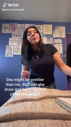 I love showing off my art wall #fyp #fypシ゚ #artwall #chicanoart #chicanotiktok🎭 #pencildrawing #drawings #chicanoarte #fypp #selftaught #shading #typography #letras #beginner #pendrawing