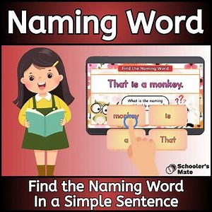 Find the Naming Word In a Simple Sentence: Select the Correct Word Digital