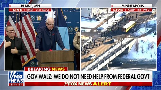 5.6M views · 115K reactions | DEM GOV. TIM WALZ: "I have a very simple message: We do not need any further help from the federal government." "To Donald Trump and Kristi Noem: You've done enough." "I've issued a warning order to prepare the Minnesota National Guard. We have soldiers in training and prepared to be deployed, if necessary." "Minnesota will not allow our community to be used as a prop in a national political fight. We will not take the bait." | Fox News | Facebook