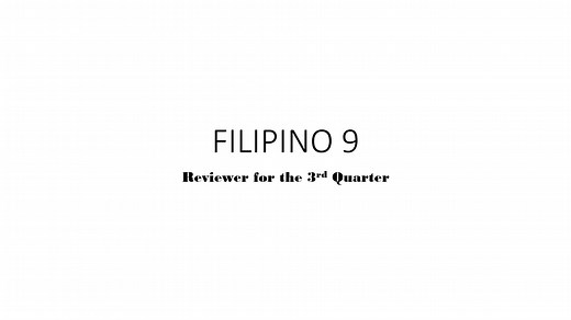 Filipino 9 Reviewer for 3rd Quarter Exam - Answer Key & Tips