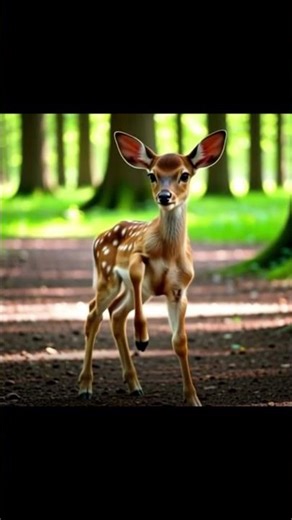 A baby deer (fawn) practicing its first steps #animalshorts