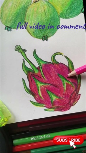 Easy Dragon Fruit Drawing Tutorial #shorts