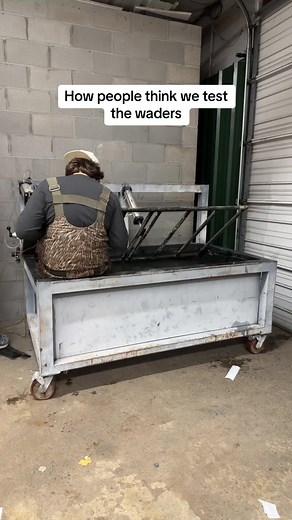 How people think we test our waders vs how we actually test our waders #ShoptheFort #FortThompson #waders #duckhunting #duck #theduckclub #Meme #FYP