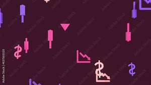 Animated Stock Market Down, Economic Recession, Stock Market Crash And Panic, Financial Losses, Economical Crisis Concepts. Financial Business Market Recession, Financial Crisis Animation Background.