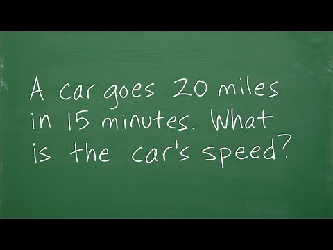 A car goes 20 miles in 15 minutes, what is the car’s speed in miles per hour?