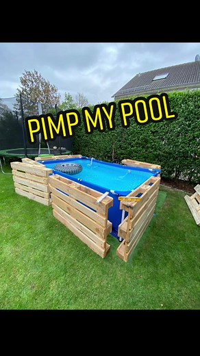 #lowbudgetpool #intexpool #intex #pimpmypool #pooldeck #palettenpool #diyproject