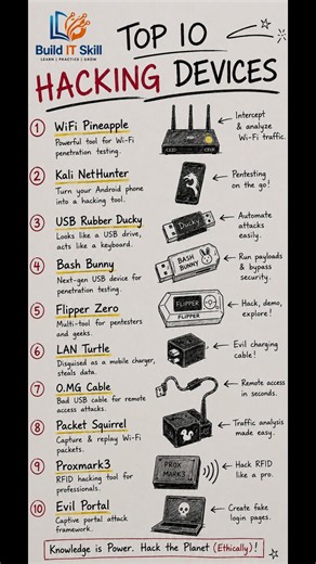 Top 10 Hacking Devices Every Ethical Hacker Should Know #cybersecurity #shorts