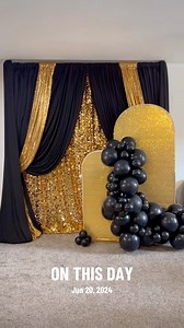 210 reactions · 15 shares | Throwback time!  In this video, I reviewed some stunning backdrop covers from @lofarisbackdrop.us and shared a black and gold setup idea you can try for your next event. ✨ #BackdropInspo #EventDesign #ThrowbackSetup | Customeventcreations by Rashaunda | Facebook