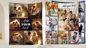 Custom Blankets with Photos for Women Men，Memorial Birthday Gifts, Soft Flannel Personalized Throw Blanket Using My Own Pictures for Family Mom Dad Kids Wife or Lover