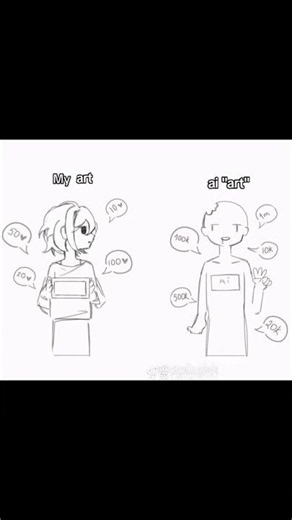 Ai vs my real art #noai #art #needystreameroverload #amechan #drawing