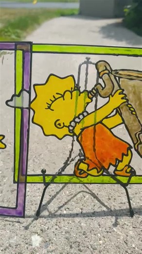 The Simpsons Pets (santa’s Little Helper and Snowball II) - (retro Cartoon) - 8 X 10 Acrylic Faux Stained Glass - Window/wall Art and Decor - Etsy