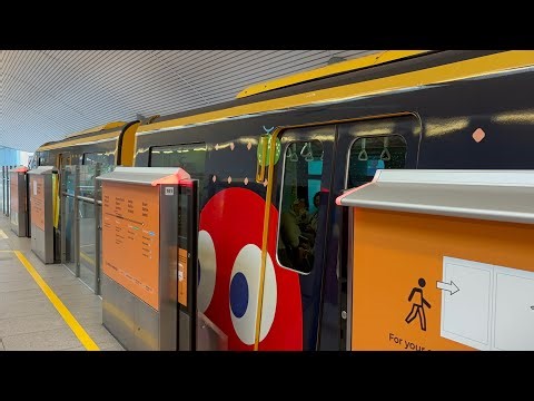 [Pac-Man!] Sentosa Express Hitachi Monorail [Yellow Trainset] departing Resorts World (➡️ Beach)