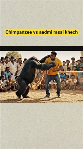 champanzee vs aadmi rassi khech #shorts #shortsfeed #chimpanzee