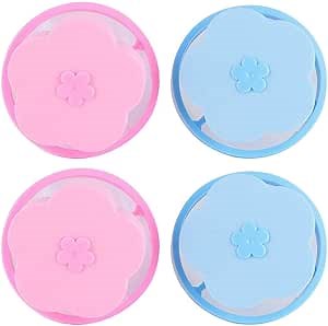 Lint Catcher for Laundry, Washing Machine Floating Lint Mesh Bag Floating Filter Net, Flower Shape Pet Hair Remover for Laundry, Reusable Household Hair Filter Washer Lint Trap Net Pouch, 4 Pieces