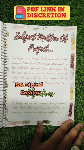 Accountancy Project File Class 12th (Bajaj Auto Ltd) #project #viral #trending #schoolproject