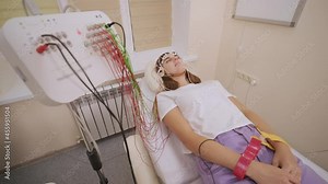 Patient brain testing using encephalography at medical center