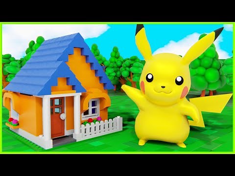 POKEMON Pikachu Displays How to Build a Lego Lodge House - Inspirational DIY Animation