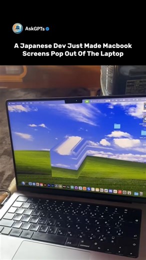 A japanese developer just made a macbook screen look like it’s popping out of the laptop 🤯 this isn’t a hardware mod. it’s pure software and clever visual effects. for a second, your brain actually believes the display is breaking out of the screen. clean illusion. smooth animation. zero physical changes. this is the kind of indie dev creativity that reminds you how far software alone can go. sometimes the most impressive demos don’t need ai hype or new hardware. just imagination and execution.