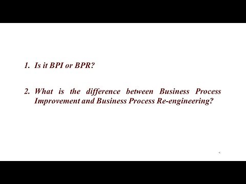 Difference Between Business Process Improvement And Business Process Re-engineering?