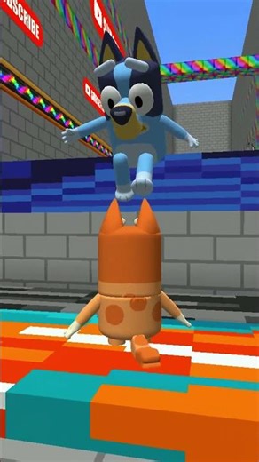 Bingo AND Bluey PLAY A DUO MINECRAFT OBBY TOGETHER!😃💙🤡 #shorts #minecraft #roblox part7