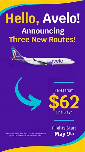 33K views · 120 reactions | Did someone say..... THREE NEW ROUTES!? ✈️ ✈️ ✈️ Raleigh/Durham, NC (RDU) ↔️ Albany, NY (ALB) Greenville/Spartanburg, SC (GSP) ↔️ Manchester, NH/Boston, MA (MHT) Greenville/Spartanburg, SC (GSP) ↔️ Rochester, NY (ROC)! Book your next adventure today! | Avelo Airlines | Facebook