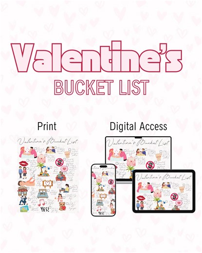 Valentine’s Bucket List for Couples Printable - Romantic Date Night Ideas - Couple Challenge PDF - Etsy