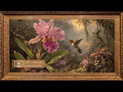 Museum Framed Hummingbirds Screensaver - 4K Fine Art, 2 Hours, 2 Frames