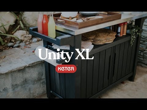 Grill and Gather with Keter Unity XL | Outdoor Kitchen Prep Table & Storage