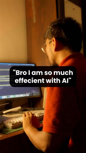 Gajanan Rathod on Instagram: "really bro I'm so efficient with AI? #sde #meme #viral #ai #tech Are you a vibe coder?"