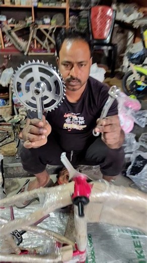 How to install ladies bicycle gear ⚙️ #cycle #trending #shorts