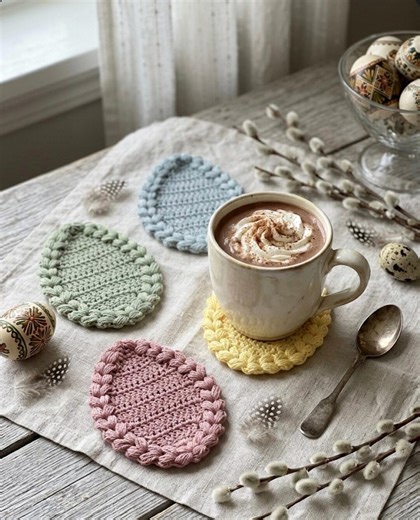 Crochet Easter Egg Cup Coasters – Easter Table Decor (PDF Download) English Us-terms - Etsy