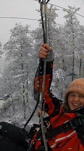 ❄️ ⛄ Our Esme on morning zip checks over at Zip World Windermere! In less snowy conditions, you can see that our triple zip lands near the shore of Lake Windermere 😍 🤩 We're back open tomorrow ❄️ | Zip World