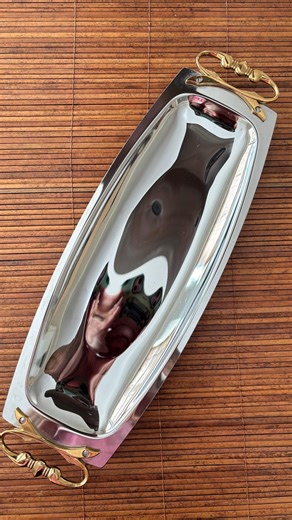 Vintage Kromex Chrome and Gold Serving Tray/ USA Made - Etsy