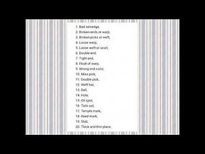 FABRIC FAULTS AND DEFECTS