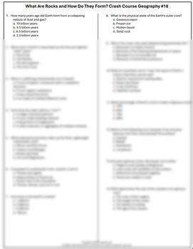 Crash Course Geography #18: What Are Rocks - Bundle Video Guide + Crossword