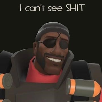 Low resolution demoman laughing at you