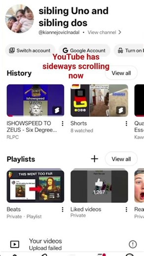 #sidewaysscrolling YouTube has sideways scrolling