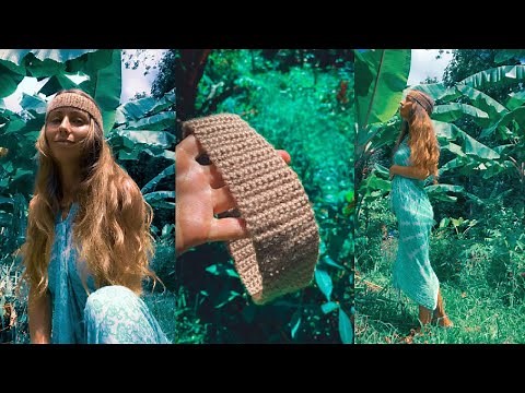 How to crochet a very easy headband. Absolute beginner. No darning needle.