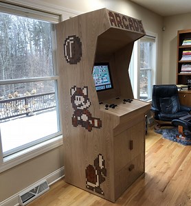 Solid Oak Arcade Cabinet: When Particle Board Won’t Do