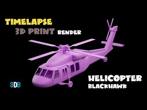 Statisfying 3d print render helicopter blackhawk