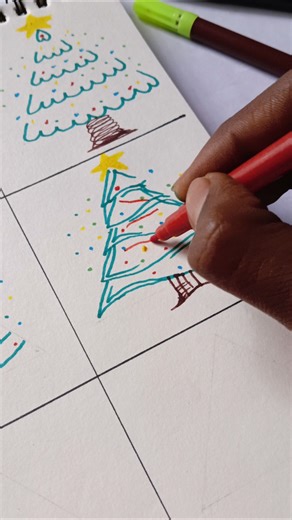 6 christmas tree 🌲 drawing ideas #shortvideo #drawing #art
