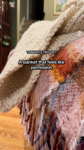 A blanket that feels like permission. If you needed a sign to soften tonight—this is it. What helped you exhale today? cozy night routine, nighttime comfort, permission to rest, nervous system reset, soft life, self care at night, bedtime routine, warm blanket, winter comfort, calm mind, anxiety relief, decompress after a long day, quiet evening, peace at home, gentle reminder #cozy #nighttime #rest #selfcare #anxietyrelief