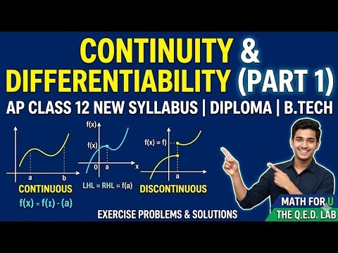 Continuity and Differentiability Part-1 | AP Class 12 New Syllabus | Diploma & B.Tech Maths
