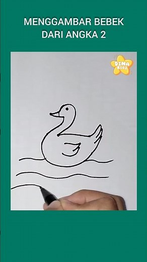 CARA MENGGAMBAR BEBEK DARI ANGKA 2 #howtodraw #gambar #caramenggambar #drawing #drawingtutorial